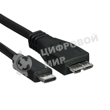 Кабель GoPower Type-C (m)-microUSB-B (m) 0.5м ПВХ черный Premium Zip-Lock c подвесом (1/200)