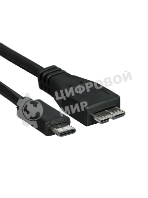 Кабель GoPower Type-C (m)-microUSB-B (m) 0.5м ПВХ черный Premium Zip-Lock c подвесом (1/200)