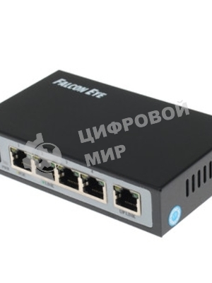 Коммутатор Falcon Eye FE-104POE-S, 4×100 Мбит/с PoE + 1×100 Мбит/с Uplink, неуправляемый