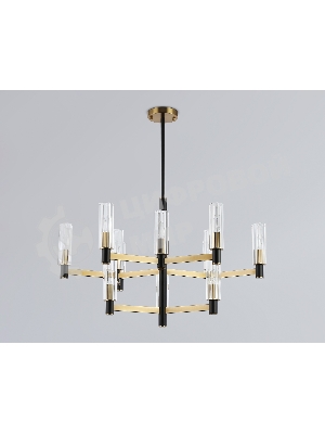 Люстра Ambrella light LH55515/12 BK/BS/CL черный/латунь/прозрачный E14*12 max 40W D860*905