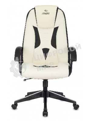 Кресло Бюрократ Zombie 8 белый/черный, экокожа, 120 кг, механизм качания