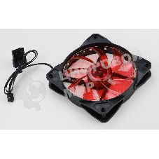Вентилятор для корпуса Digma DFAN-LED-RED черный, 120 мм, 1200 об/мин, 23 дБ, 4 pin