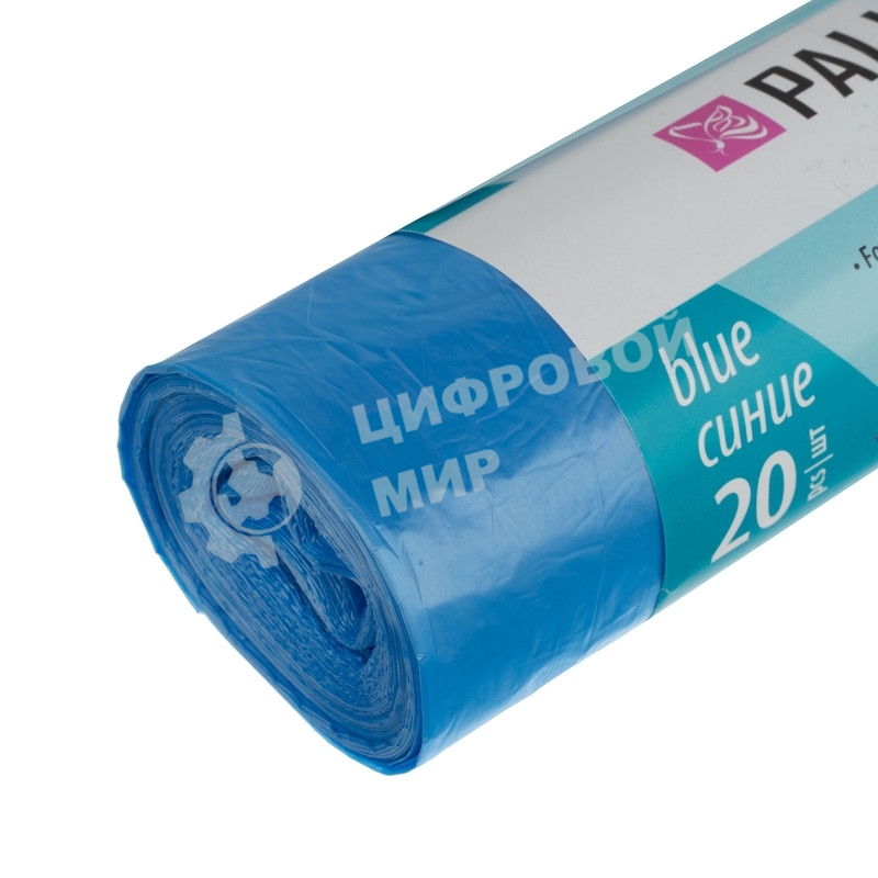 Пакеты для мусора Palisad Home с завязками 60 л x 20 шт. синие