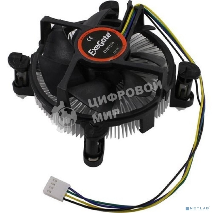 Кулер для процессора ExeGate EE97379-PWM черный, 90 мм, алюминий, 2600 об/мин, 24 дБ, 4 pin, 65 Вт, 60 мм