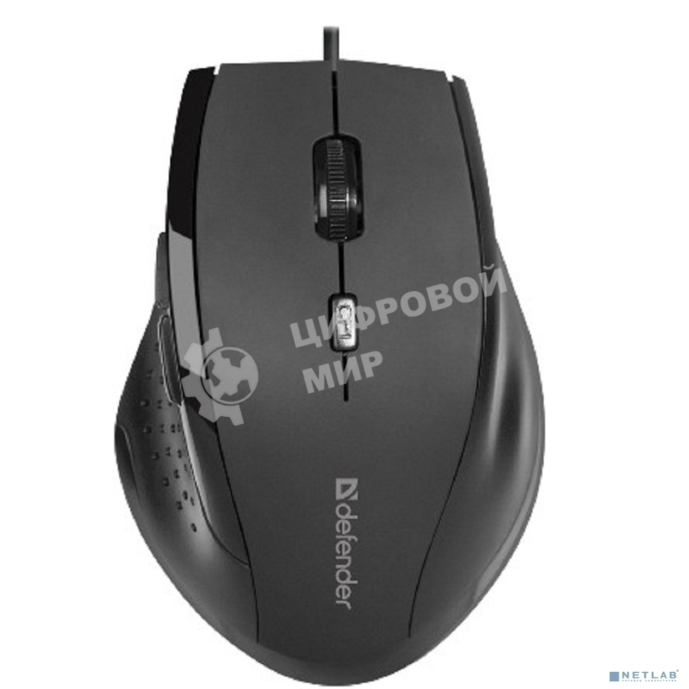 Мышь проводная Defender Accura MM-362 черный, 1600 dpi, USB, кнопки - 6