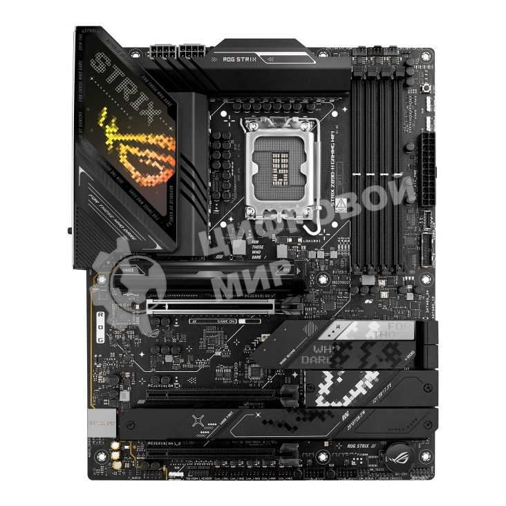 Материнская плата ASUS ROG STRIX Z890-H GAMING WIFI, LGA1851, Intel Z890, 4xDDR5, 4xSATA, 4xM.2, 1xPCIe 5.0 x16, 2xPCIe 4.0 x16, 1xDP, 1xHDMI, 1x5Gb LAN, Wi-Fi 7, 2xUSB 2.0, 4xUSB 3.2 Gen 1, 4xUSB 3.2 Gen 2, 2xUSB 3.2 Gen 2x2, 1xUSB-C, 1xS/PDIF, 2x3.5 мм,