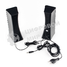 Акустическая система 2.0 Gembird SPK-500, черный, 6 Вт, рег. громкости, разъем для наушников, питание от сети