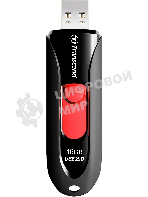 Флешка USB Transcend JetFlash 590 (TS16GJF590K), 16Gb, USB 2.0, R/W 15/5 черный/красный