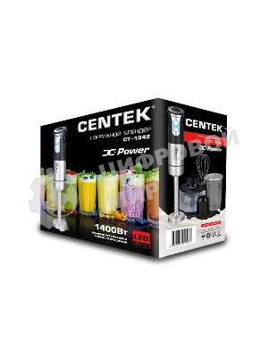 Блендер погружной Centek CT-1342 1400 Вт, черный/стальной