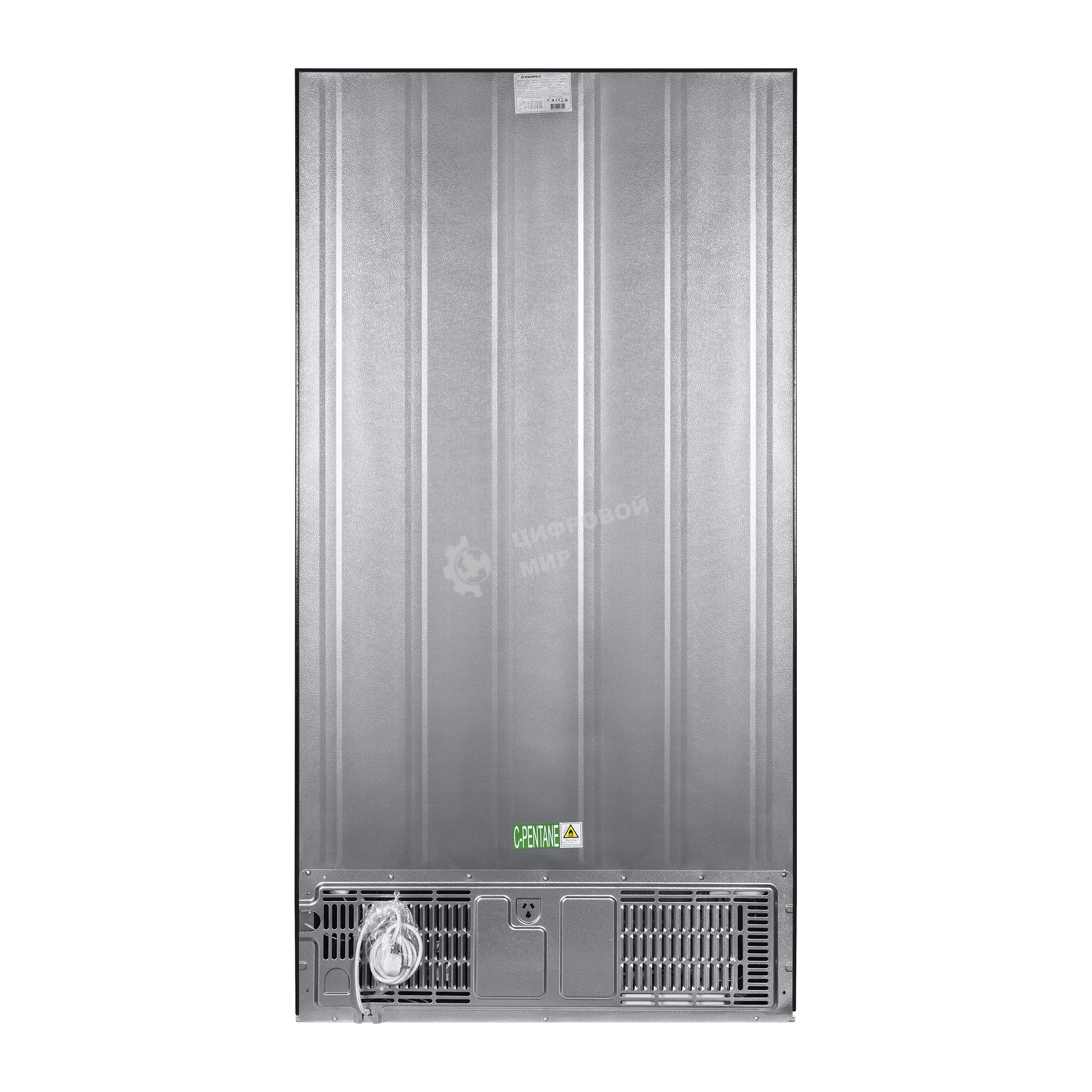 Холодильник Maunfeld MFF177NFSB черный глянц. двухкамерный 263/170л морозилка сбоку, No Frost, Side by Side