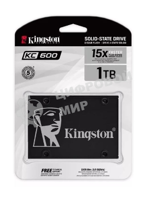 Накопитель SSD Kingston KC600, 1Tb, SATA III, 2.5