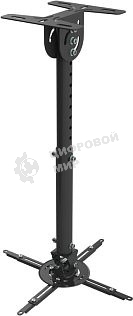 Кронштейн Wize WPB-B черный Потолочные, Макс. крепежное расстояние 260х260, макс. вес нагрузки 12 кг, Наклон,поворот °+/-15, расстояние от стены/потолка 43-64 см