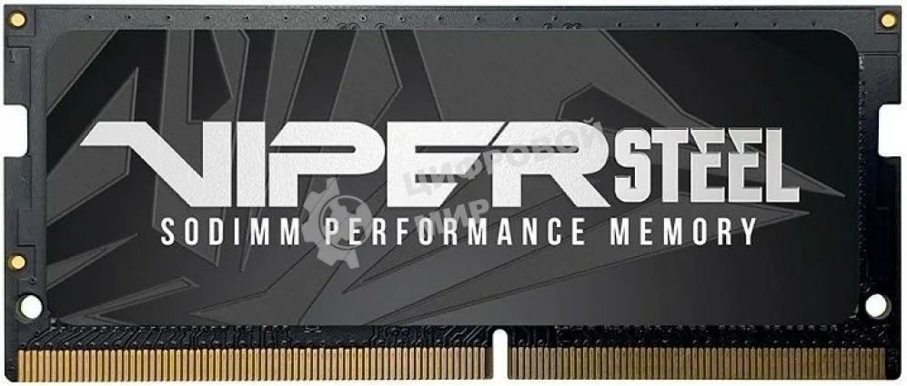 Оперативная память Patriot Steel Series, DDR4, 16GB (1x16 GB), 3200 MHz, CL22, радиатор, черный, SO-DIMM