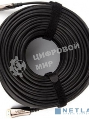 Активный оптический кабель HDMI 19M/M,ver. 2.0, 4K@60 Hz 80m VCOM