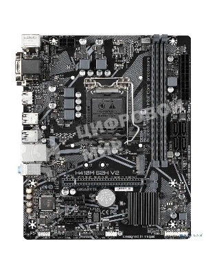 Материнская плата Gigabyte H410M S2H V2, LGA 1200, Intel H470, 2xDDR4, 4xSATA, 1xM.2, 1xPCIe 3.0 x16, 2xPCIe 3.0 x1, 1xDVI-D, 1xHDMI, 1xVGA, 1x 1Gb LAN, 2xUSB-A 3.2 Gen 1, 4xUSB-A 2.0, 3x3.5 мм, 7.1, Micro ATX