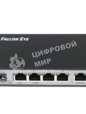 Коммутатор Falcon Eye FE-104POE-S, 4×100 Мбит/с PoE + 1×100 Мбит/с Uplink, неуправляемый