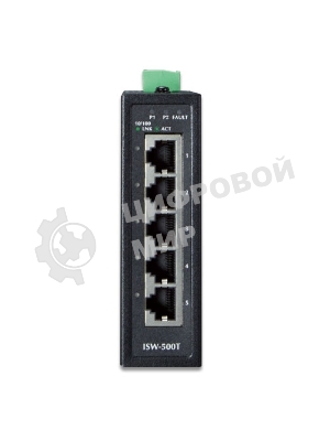 Коммутатор ISW-500T для монтажа в DIN рейку IP30 Compact size 5-Port 10/100TX Fast Ethernet Switch (-40~75 degrees C)