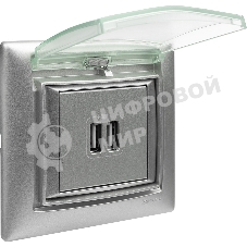 Розетка 2-ая USB | 770270 | Legrand Valena Алюминий