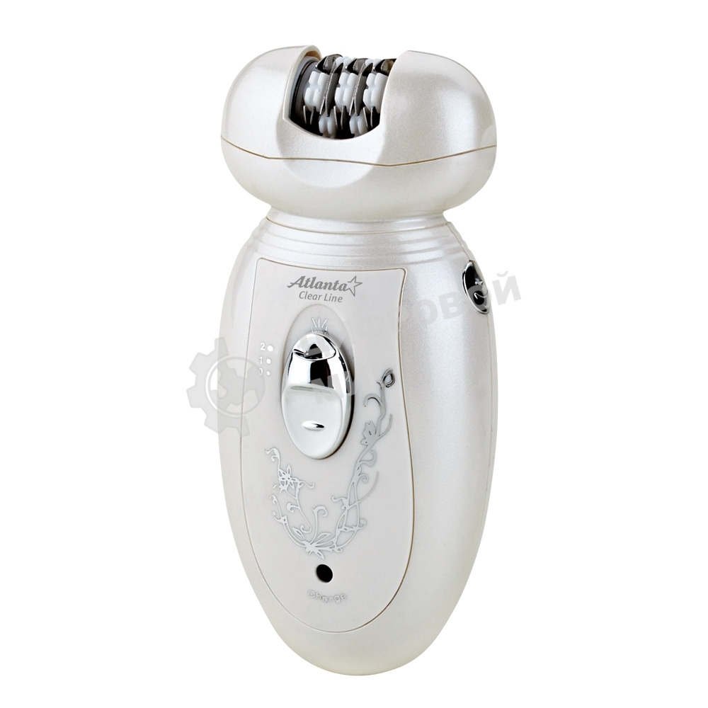 Эпилятор ATLANTA, ATH-6641, 3 в 1, 2ск, насадки для бритья, работа от аккум, долговечная батарея Ni-MH, низкий ур шума, белый/перламутровый.