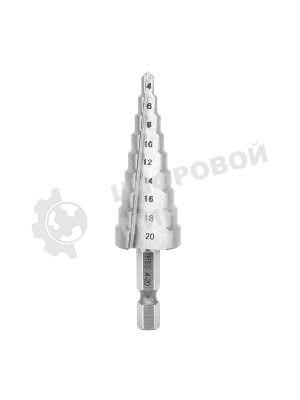 Сверло по металлу ступенчатое Kranz 4,0-20,0 мм 76 мм 62 HRC