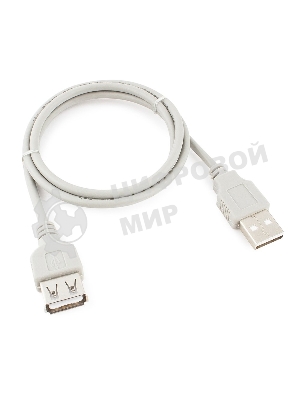 Кабель-удлинитель USB2.0 Cablexpert CC-USB2-AMAF-75CM-N, AM/AF, медь, Pro, 75 см, серый, пакет
