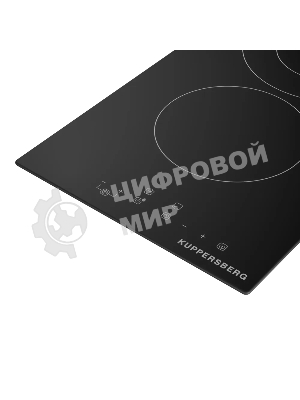 Варочная панель Kuppersberg, Hi-Light, High-Tech, 30 см, 2 конфорки, 9 уровней мощности, таймер, автоматическое отключение, индикация остаточного тепла, сенсорное управление, черный