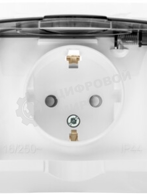 Розетка 1-м СП Этюд защ. шторки с заземл. IP44 белый SchE PC16-044B
