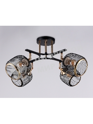 Светильник Ambrella light TR80177/4 BK/FGD черный/золото E27/4 max 40W D640*260