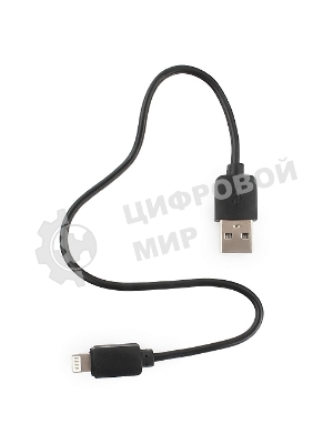 Кабель USB Гарнизон GCC-USB2-AP2-0.3M AM/Lightning, для iPhone5/6/7, IPod, IPad, 0.3м, черный, пакет