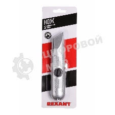 Нож с трапециевидным выдвижным лезвием Rexant винтовой фиксатор лезвия