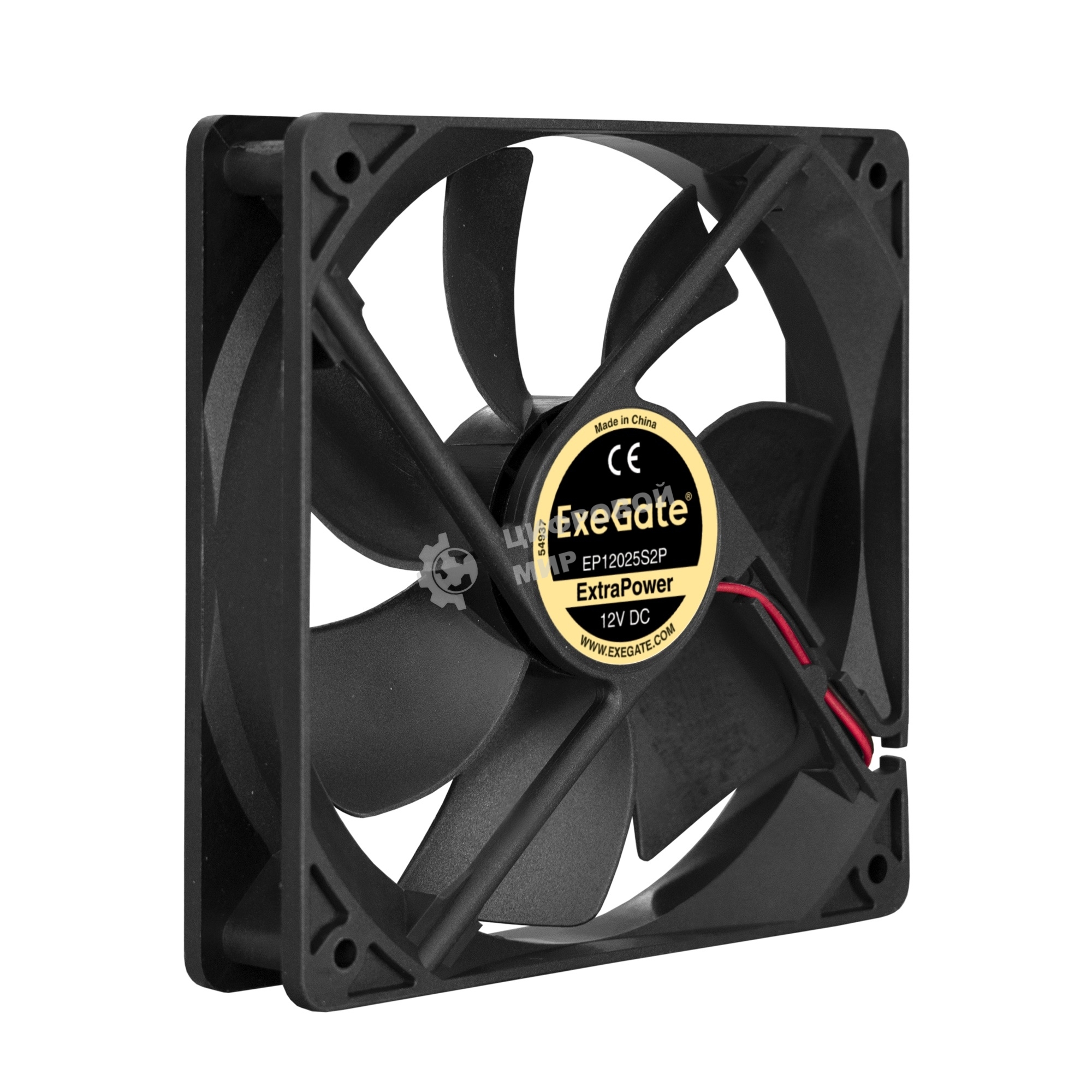 Вентилятор для корпуса ExeGate ExtraPower EP12025S2P черный, 120 мм, 1800 об/мин, 28 дБ, 2 pin