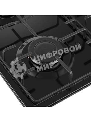 Газовая варочная панель Maunfeld EGHE.64.3STS-EB/G, 4 конфорки, эмалированная сталь, черный