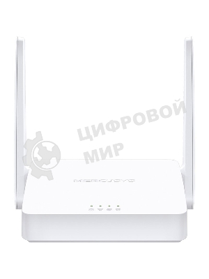 Роутер Mercusys 300Mbps Multi-Mode Wireless N Router, 2× Fixed External Antennas, 2× 10/100 Mbps LAN Ports, 1× 10/100 Mbps WAN Port, FEATURE: Access Point Mode, WPS/Reset Button, IPTV, IPv6, Beamforming, MU-MIMO, Parental Controls, Guest Network