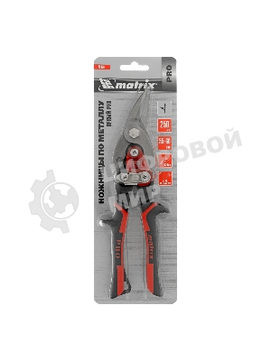 Ножницы по металлу Matrix, 250 мм, левый рез,сталь CRMO,двухкомпонентные рукоятки, PRO