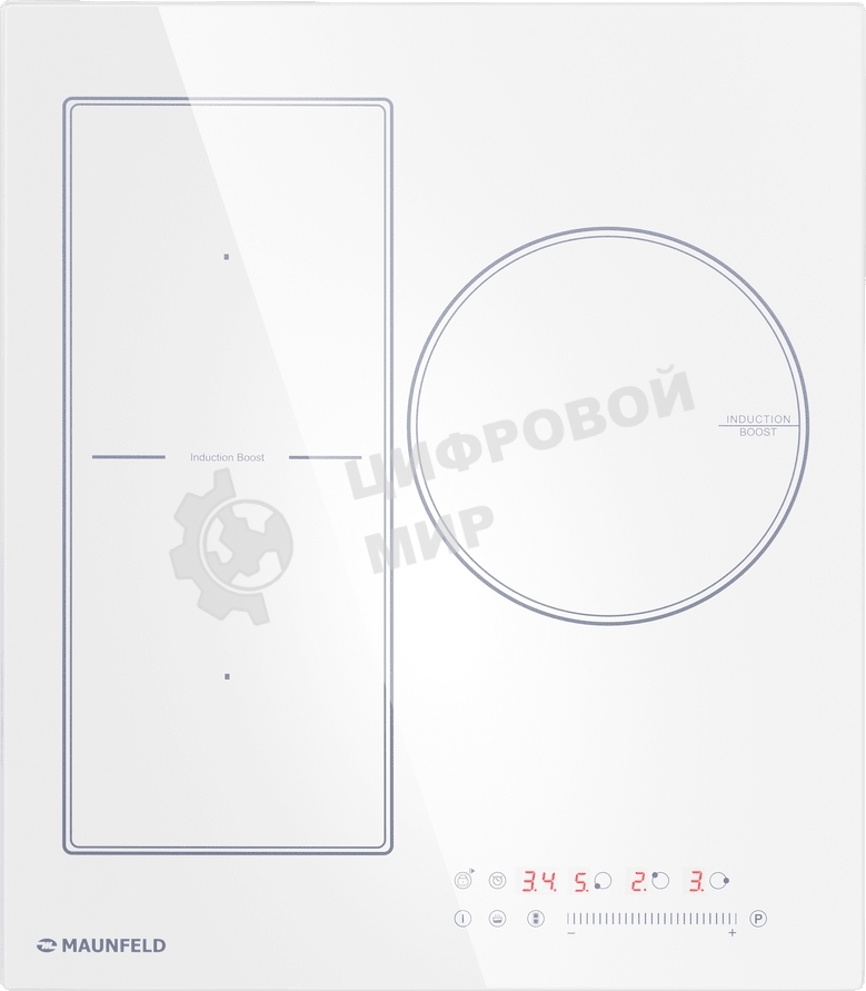 Индукционная варочная панель Maunfeld CVI453SBWH Inverter, конфорок: 3 шт., стеклокерамика, независимая, белый