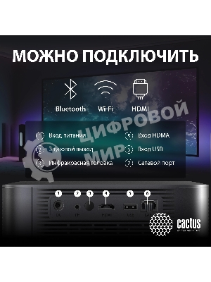 Проектор Cactus CS-E2.SG DLP 5600Lm (1920x1080) 200000:1 ресурс лампы:20000часов 1xUSB typeA 1xHDMI 4.2кг