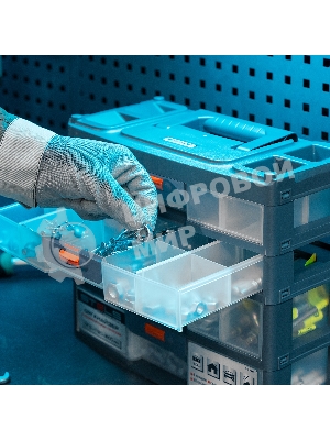 Органайзер Stels для хранения с выдвижными лотками 310х150х260мм, 4 секции, пластик