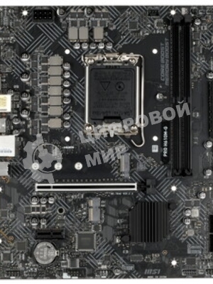 Материнская плата MSI PRO H610M-G WIFI, LGA 1700, Intel H610, 2xDDR4 (до 64 ГБ), 4xSATA, 1xM.2 (PCIe 3.0 x4), 1xPCIe 4.0 x16, 2xPCIe x1, 1xVGA, 1xHDMI, 1xDP, 1x1Gb LAN, Wi-Fi 5, Bluetooth 4.2, 4xUSB-A 5Gbps, 2xUSB-A 2.0, 1xPS/2, 3x3.5 мм, 7.1, чёрный, mATX