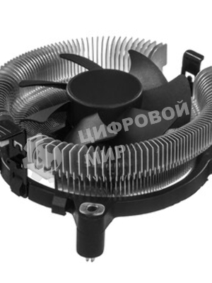 Кулер для процессора Crown CM-80 v2 серебристый/черный, 75 мм, алюминий, 2200 об/мин, 22 дБ, 3 pin, 65 Вт, 42 мм