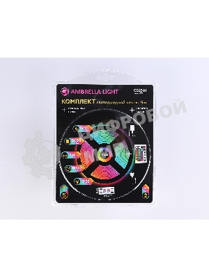 Комплект светодиодной ленты GS2501 5050 30Led/ 7.2W m/ 12V IP65 RGB/ 5000*10*2.87mm (4 конт.)