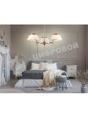 Люстра Ambrella light LH72471/3 BS/WH латунь/белый Е14/3 max 40W D800*290-1080