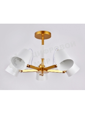 Светильник Ambrella light TR3101/5 WH/GD белый/золото E14 max 40W D680*370
