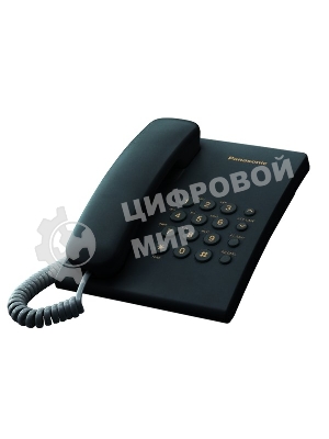 Телефон проводной Panasonic KX-TS2350RUB черный повтор номера, регул-ка громкости, кр.на стену
