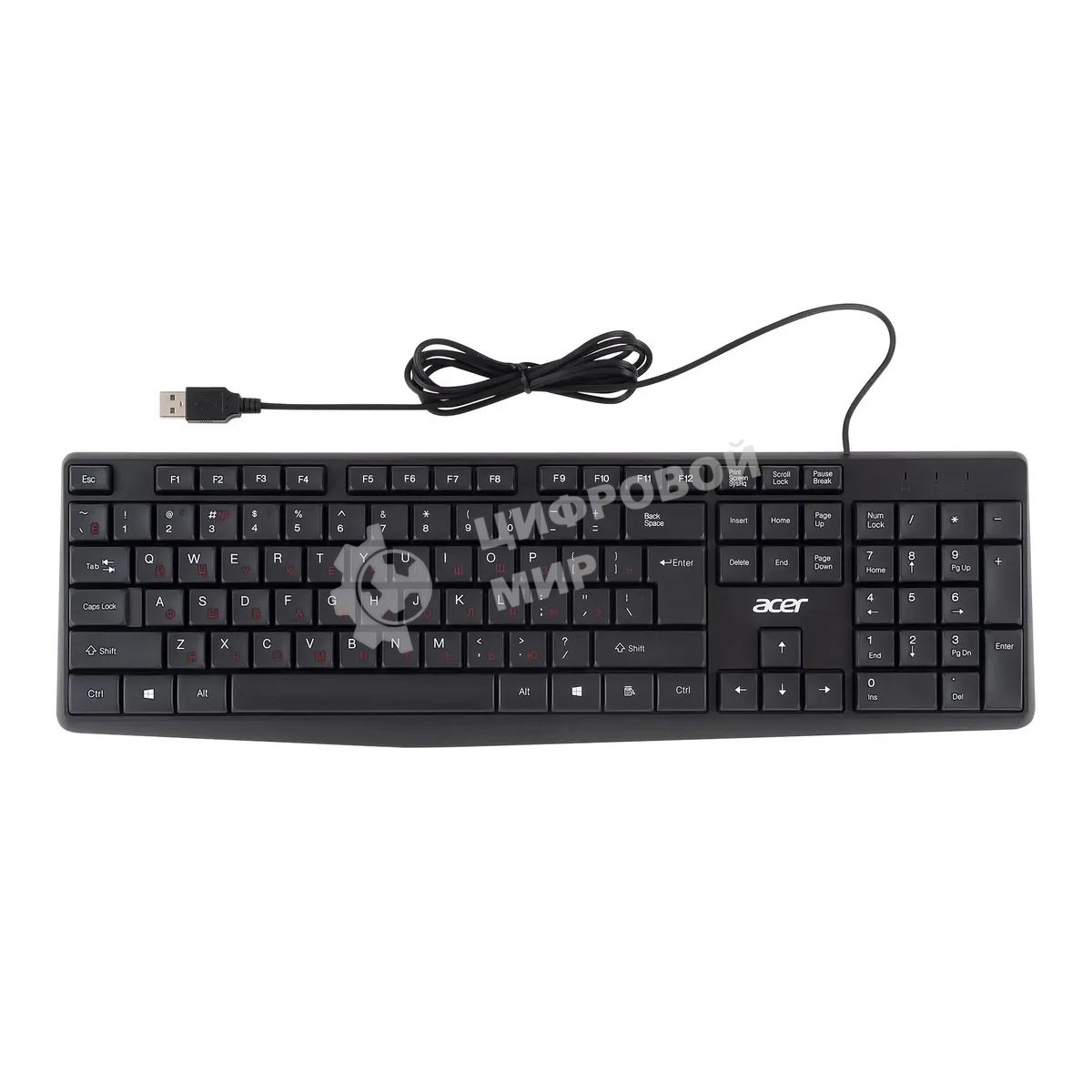 Клавиатура проводная Acer OKW121 (ZL.KBDEE.00B), USB, черный