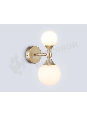 Настенный светильник Ambrella light LH51053/2 GD/FR золото/белый матовый G9*2 max 28W 120*195*300