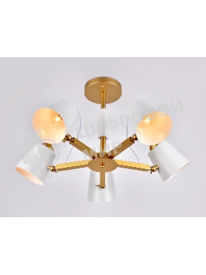 Светильник Ambrella light TR3101/5 WH/GD белый/золото E14 max 40W D680*370
