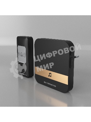 Звонок электрический бытовой (дверной) DBQ24M WL 52M IP44 / Чёрный