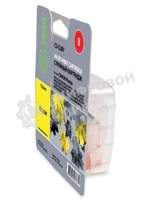 Картридж струйный Cactus CS-CLI8Y желтый (12 мл) для Canon Pixma iP4200, iP4300, iP4500, iP5100, iP5300, iP6600, iP6700, iP7500, iP7600, MP500, MP530, MP600, MP800, MP810, MP830, MP950, MP970, MX850, PRO-9000