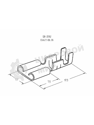 Клемма плоская Rexant гнездо-7.7мм 1-1.5кв.мм (DJ622-D6.3B)