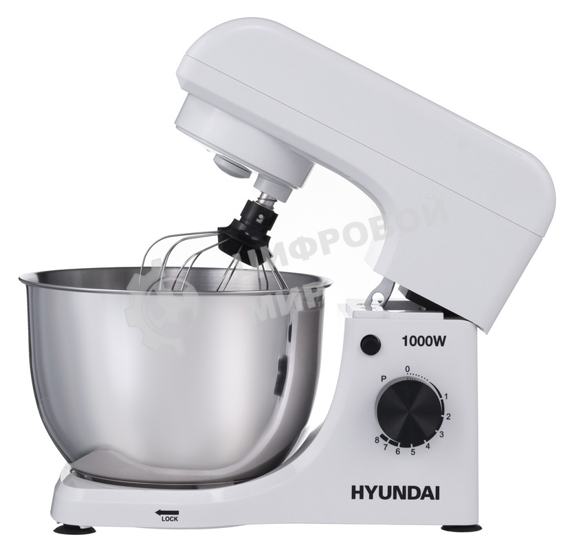 Миксер планетарный Hyundai HYM-S4451 1000 Вт, белый/черный